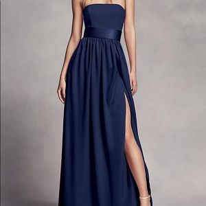 Vera Wang navy blue full length dress